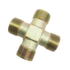 Union Fittings Suppliers QHH3746.2 Carbon Steel Double Ferrule Union Cross Tube Fittings 4 Way Union Cross Fittings