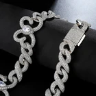 15mm Iced Out Miami Cuban Butterfly Necklace Gold Silver Chain For Women Hip Hop Jewelry