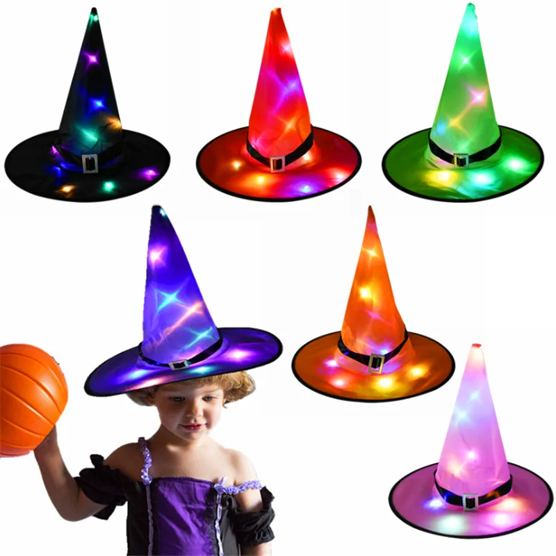 Design Halloween Led Lights Witch Hat 