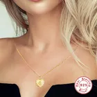 Pendant CANNER Wholesale Simple S925 Sterling Silver Heart Pendant Paper Clip Chain Link Necklace For Women