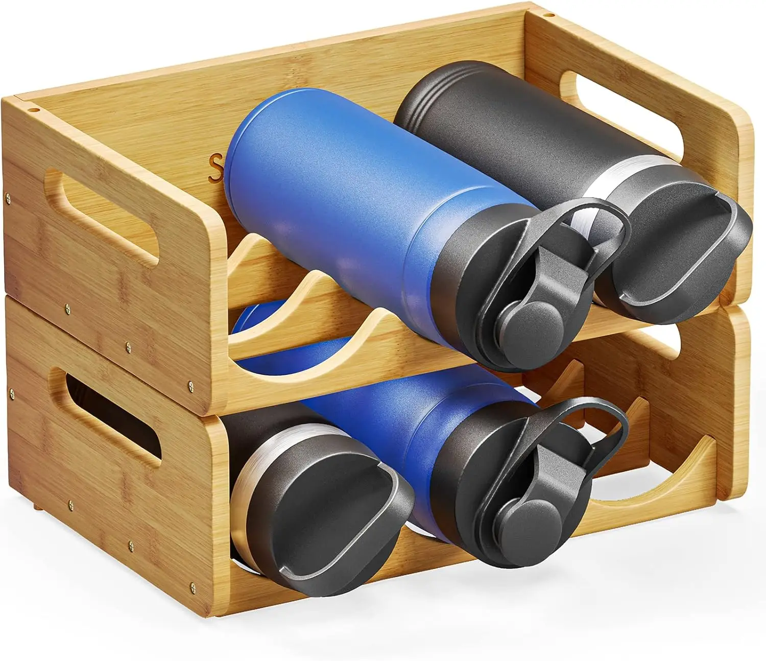 stackable storage rack for tumblers cupstravel mugs-6