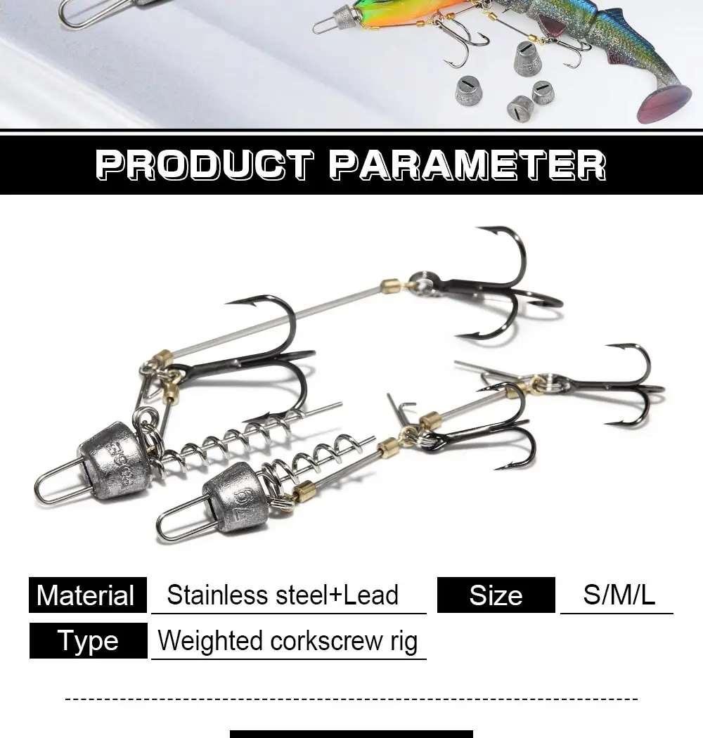 Spinpoler Stinger Rig Fishing Hook With Lead Sinker Weight 5g 7g 10g