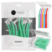 Natu L Shape Replaceable Heads Interdental Brushes Custom Size Color tepe Disposable Toothbrush Oral Interdental Brush