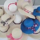 Wholesale Hat Wholesale Promotion Factory Price Cheap Sunshade Beach Ladies Hat With Colored Ribbon Bow