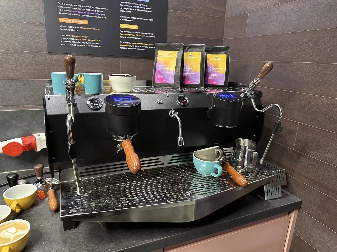 Professional Cafetiere Kaffeemaschine Commercial 2 Groups Cafetera Pump