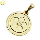 Charm Name Pendant Jewelry Accessories Round Charm Logos Custom Gold Color Stamped Bracelet Name Pendant For Gift Box