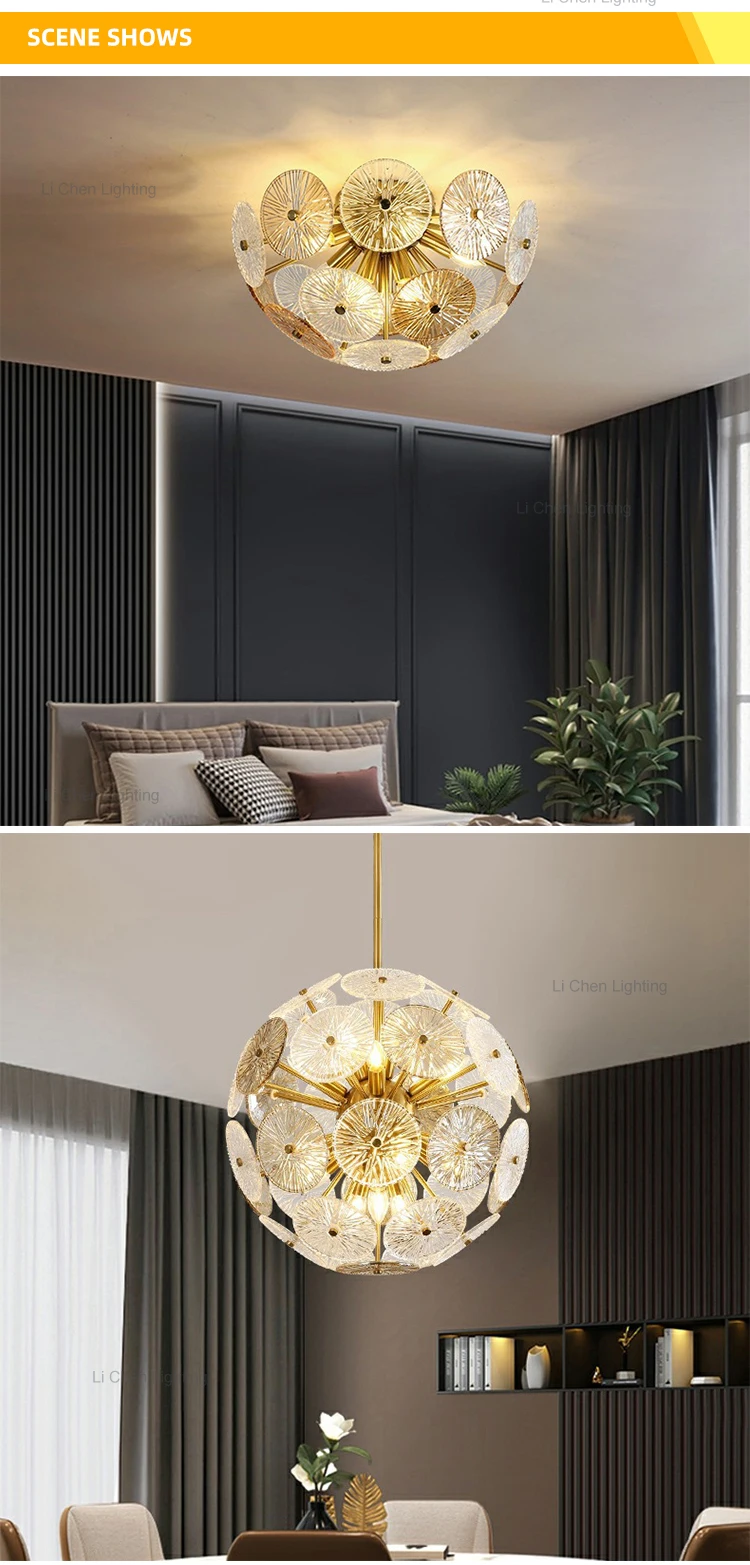 p0040 contemporary style indoor decoration living room dining room luxury glass ball flower ceiling lamp-3