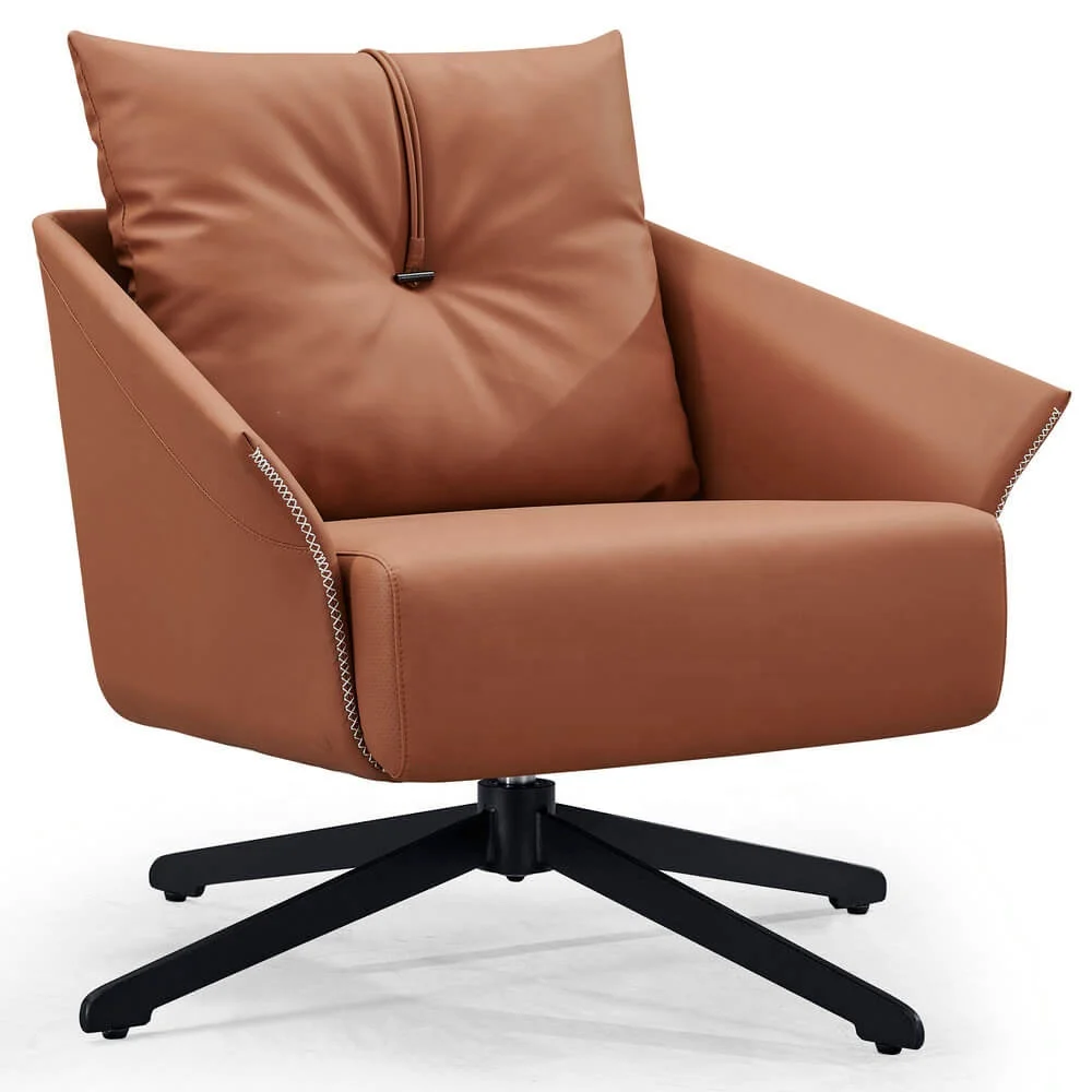 modern leather chair metal base