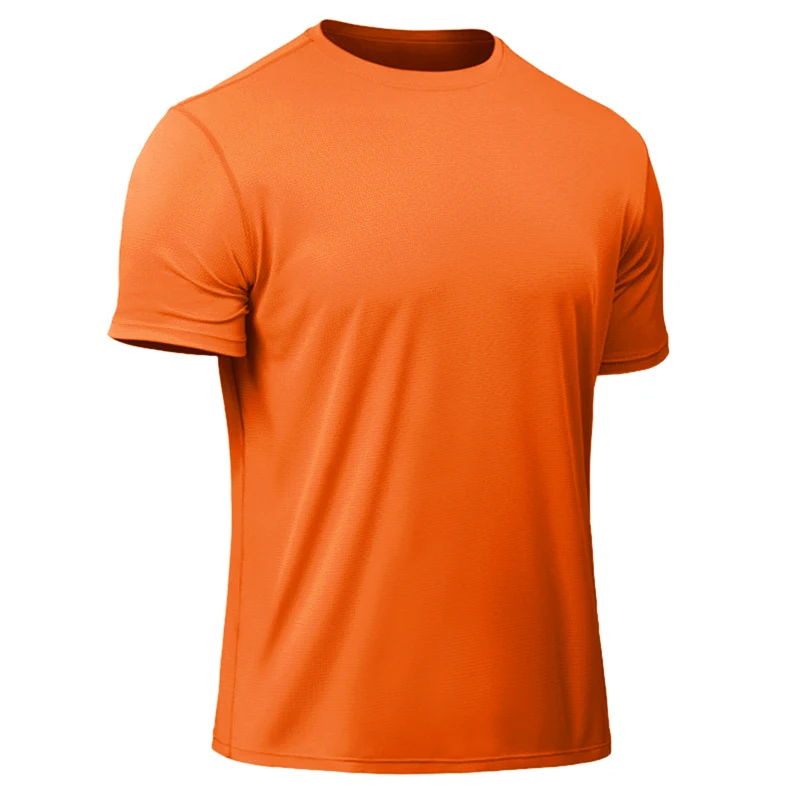 Men's Summer Round Collar Sun Protection T-Shirt UPF 50+ UV Short Sleeve Multi Color Fashion Shirt