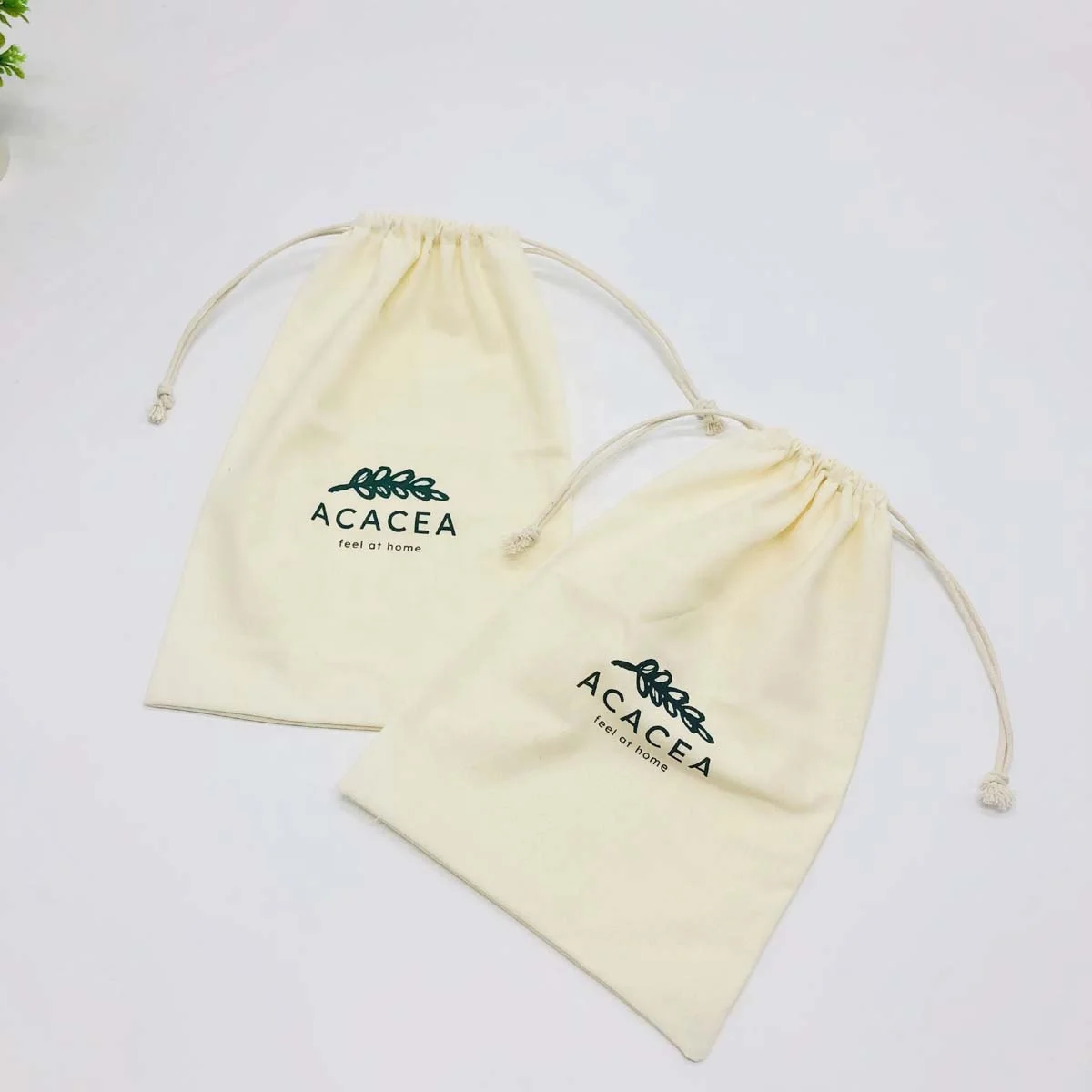 20*25 Cm Beige Cotton Linen Drawstring Bag Organic Natural Muslin Gift Jewelry Dust Bag With Logo Printed