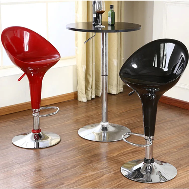 Adjustable Height Plastic Swivel Bar Stools Cafe Pub Bar Counter Height ABS Tall Chairs with Footrest for Kitchen Restaurant