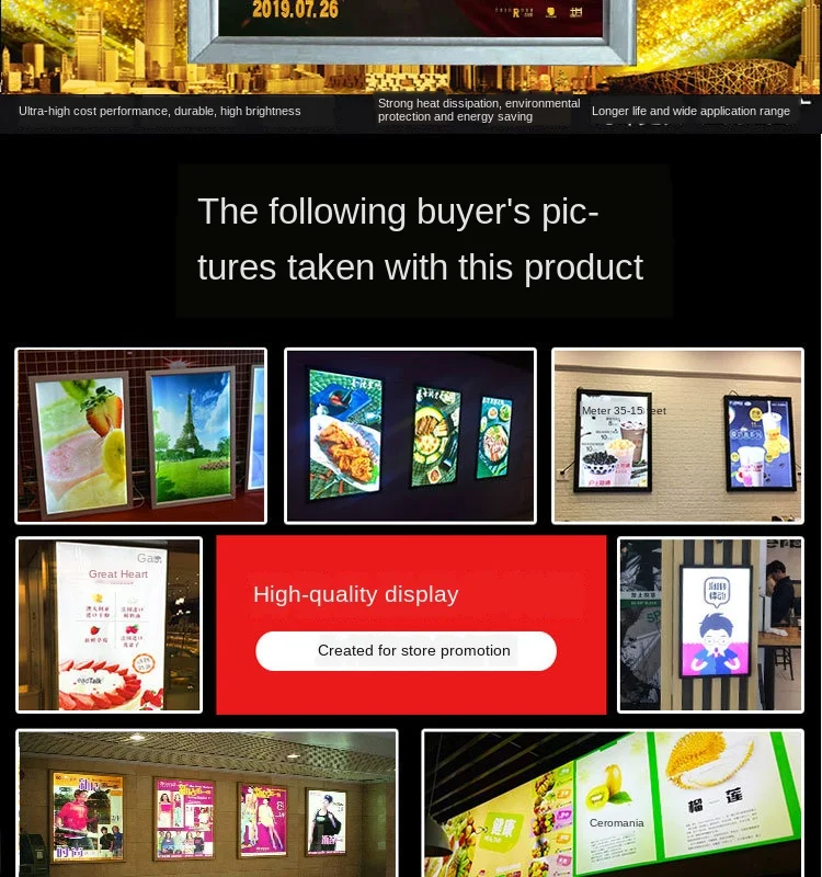 product high quality custom supermarket advertising poster display led ultra thin light box sign149-2