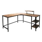 Table Computer Industrial Home Furniture L-shape Corner Writing Table Wood Metal Frame L Shape Pc Computer Desk Table