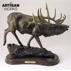 Hand Made Elk Statue Outdoor Life Size Garden Decoration Bronze Christmas Deer Statues Hand Made Elk For Decor
