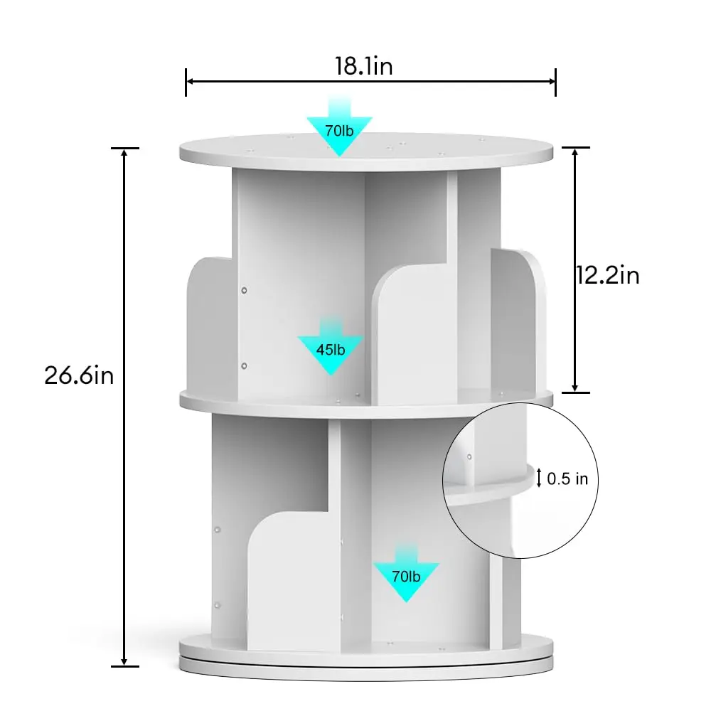 product zc custom 360 rotating wooden bookshelf childrens reading display book stand corner book rack decorative storage shelves-3