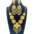 Ruby Necklace Good Quality Factory Price New Jewelry Set Fashion Personality Ladies Golden Ruby Necklace Earring Set
