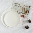 Round Ceramic White Porcelain Moon Disc Round Ceramic Soup Plate Scientific Safety Ceramic Tableware
