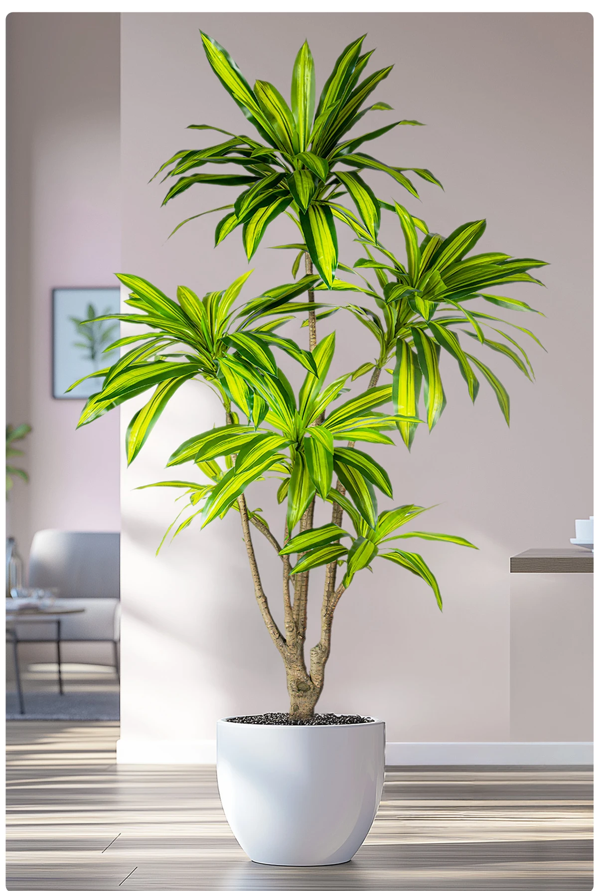 Artificial Simulated Dracaena Fragrans Plastic Decorative Green Tree for Home or Office Pot Decorative Christmas Garden Greenery factory