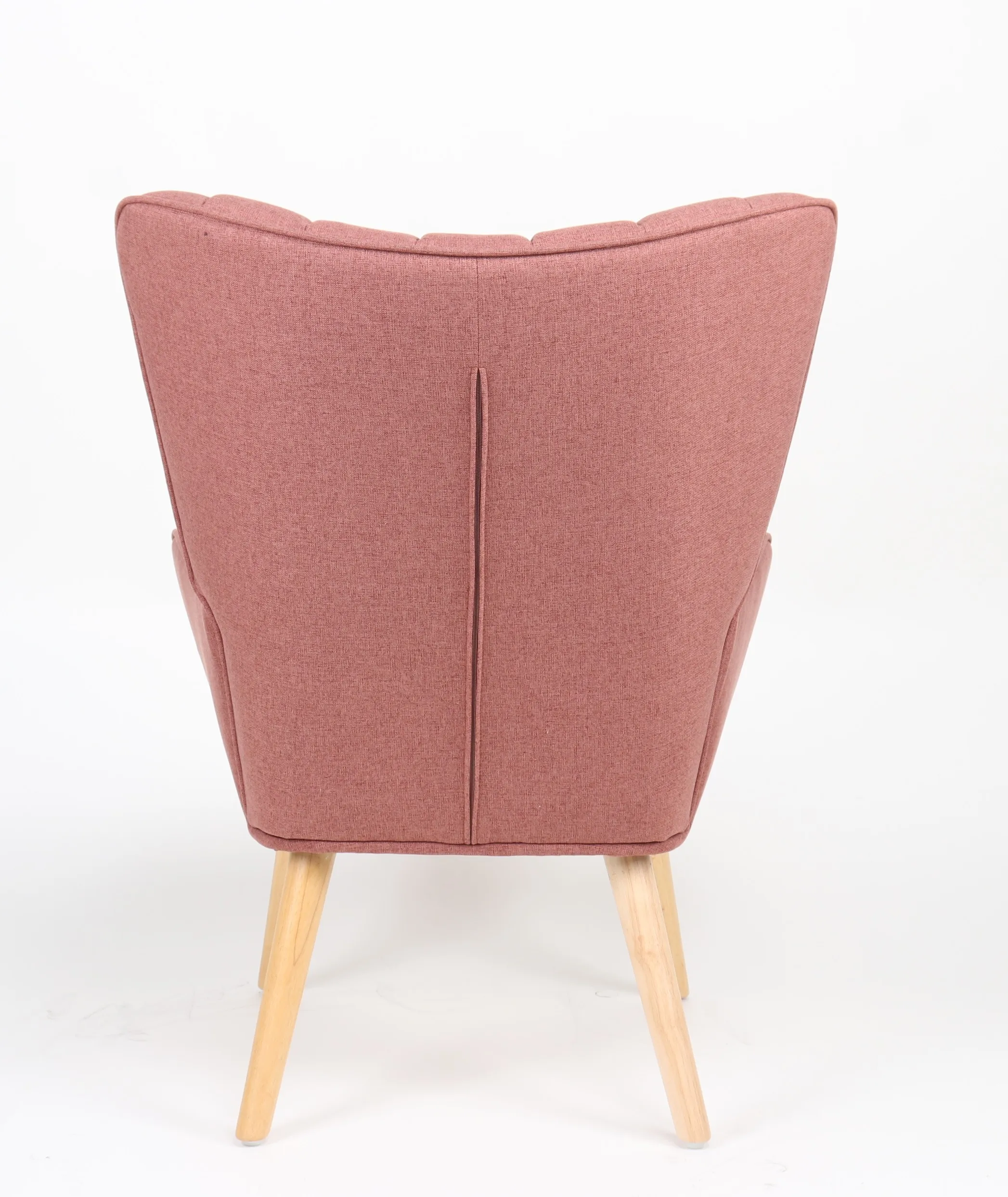 Modern Design Living Room Leisure Chair Pink Fabric Armchair with Wood Legs for Hotel Apartment Use details