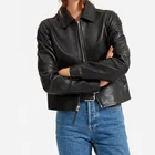 Classic Style Leather Jacket Trendy Casual Hot Sell Classic Style Regular Lapel PU Leather Jacket For Women