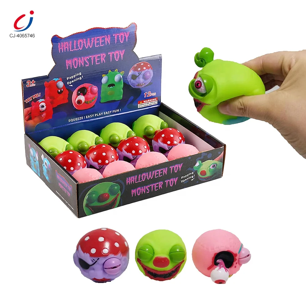 Chengji halloween fidget eyes pop out squeeze toys silicone stress reliever antistress novelty squishy eye pop squeeze toy