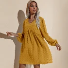 Winter Dress New Autumn Winter Long Sleeved Loose V Neck Casual Dress