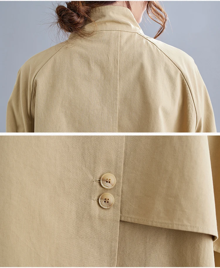 Boutique Wholesale 2025 Autumn New Fashionable Stand Up Collar Versatile Casual Loose Women's Trench Coats