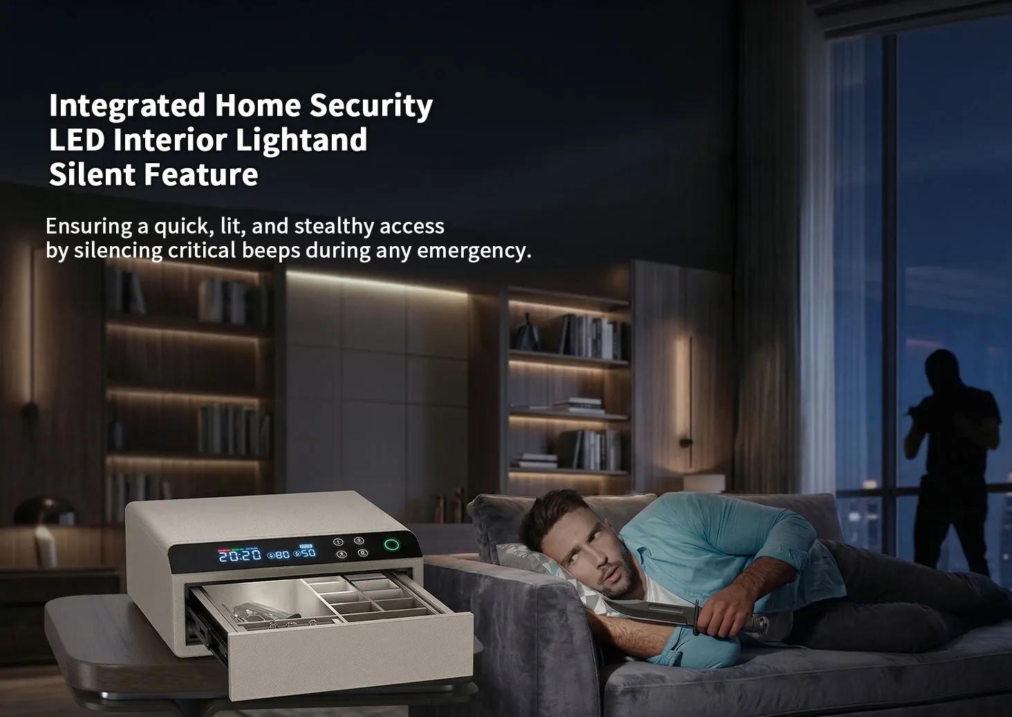 dr 1271 ft ceqsafe smart electronic digital lock use leather bluetooth drawer safe biometric jewelry watch winder home safe box-1