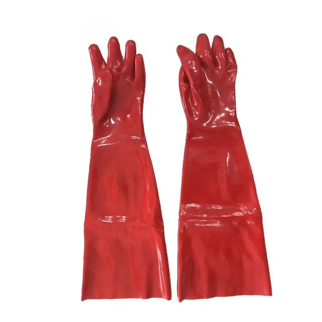 red waterproof gloves