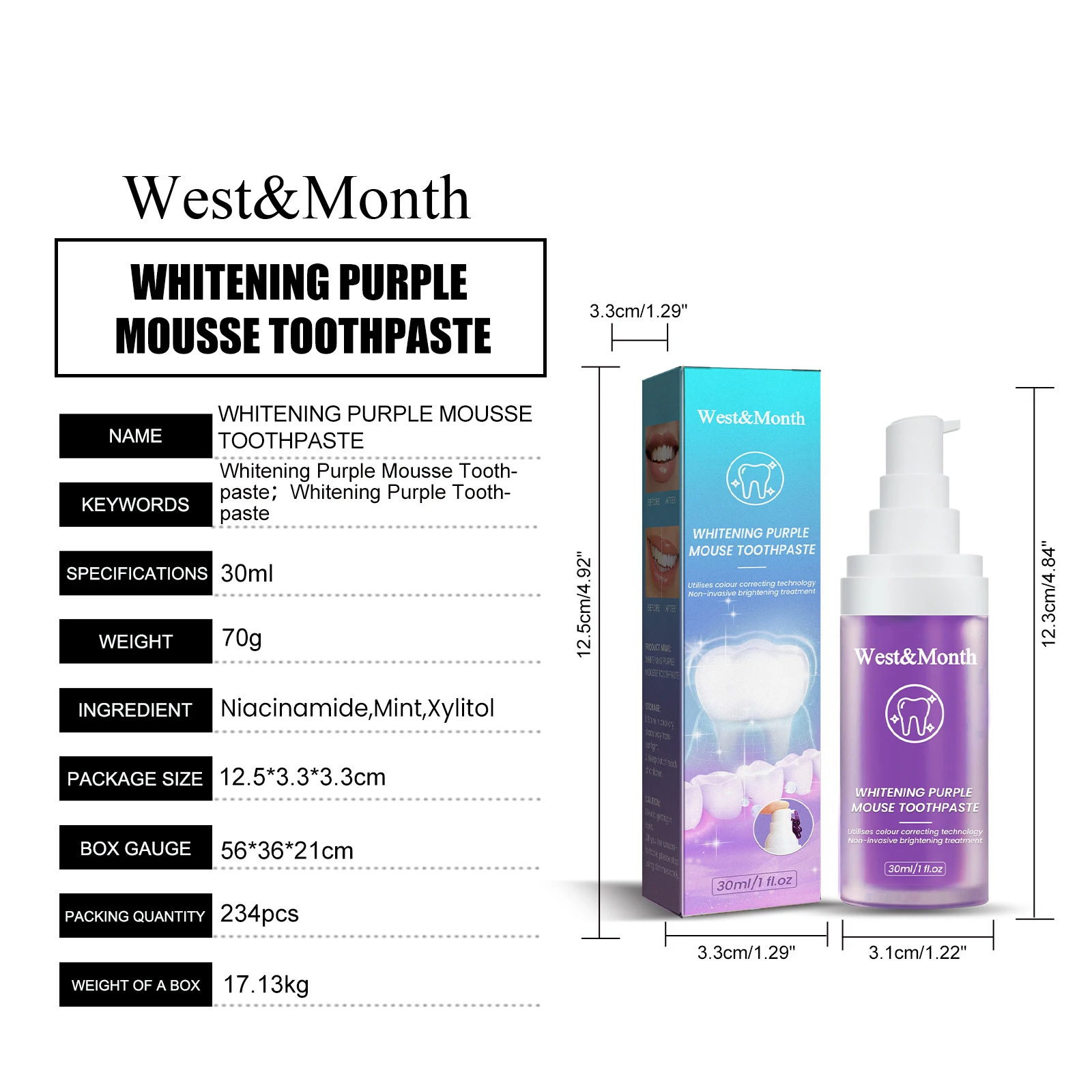 West Month Ml High Purchase Rates Purple Corrector Teeth Stain