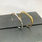 Brass Jewelry Personalized Nail Brass Womens 18k Gold Bracelets Open Cuff Women's Jewelry