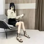 Shoes And Hot Sell Rome Summer Back Zipper Shoes Flat Sandals For Women And Ladies