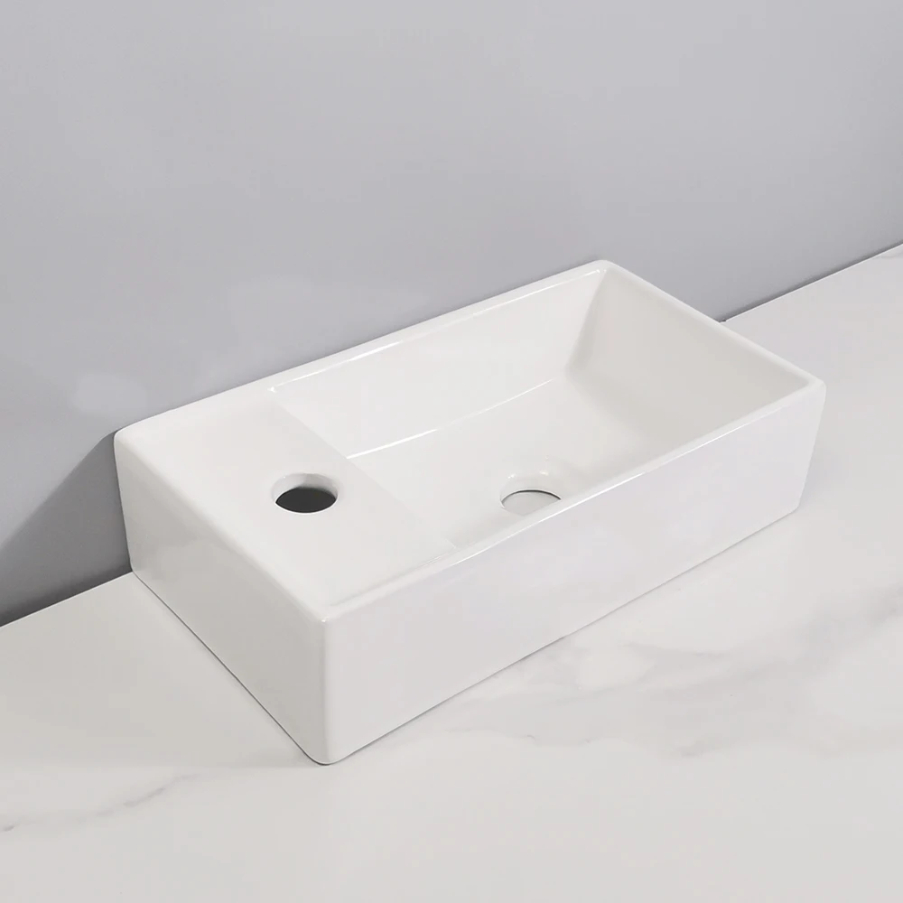 Tarpul Modern Classic Design Small Room Type Washbasin Ceramic Sink Wall Mounted Bathroom Ceramic Washbasin Hotel Use factory