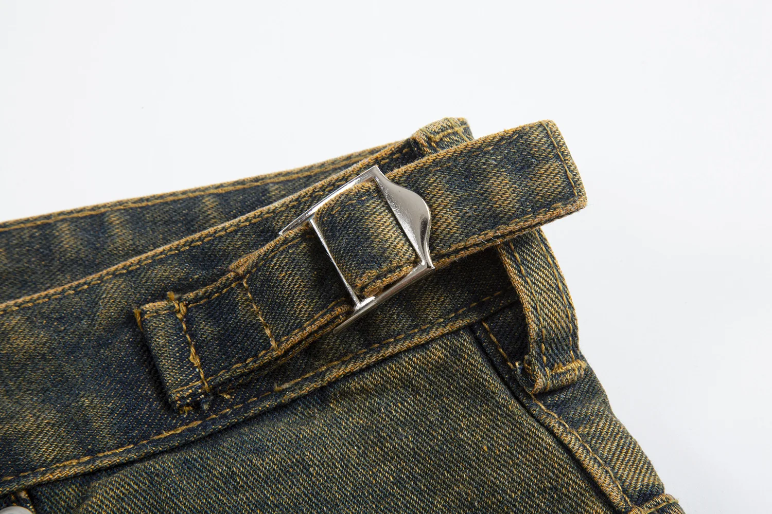 American Style Vintage Distressed Ripped Mid Waist Denim Shorts Summer Washed Straight Leg Jeans Street Cropped Unisex All-match details