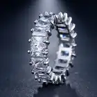 Cz Ring Wholesale High Quality Clear White Square Zircon Silver Plated Cz Ring