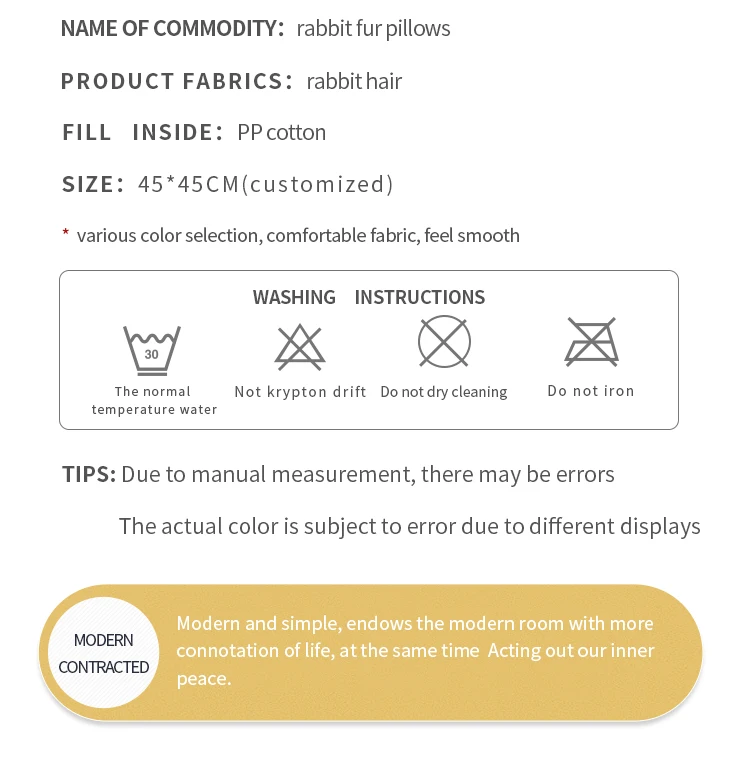 Wholesale Throw Pillow Modern Fur Throw Pillow Covers White Faux Rabbit Fur Throw Pillows H056967bfb4154dcf9fb555b7b49f45f7o