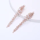Gemstone Earrings For Inlay Bling Bling Cubic Zircon Gemstone Tassel Earrings Flower Jewelry Earrings For Women