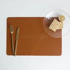 Food New Style Faux Leather Placemat Luxury Color Placemat Restaurant Insulated Western Food Placemat