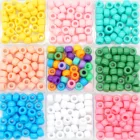 Beads Factory Price Wholesale 6*9mm Multicolor Big Large Hole 4mm Plastic Pony Beads For Kids DIY Making