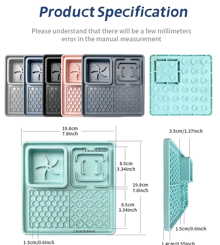 Food Grade Silicone Pet Plates and Slow Food Mats Cat and Dog Tableware Utensils with Suction Cups Comfortable Bowls & Feeders manufacture