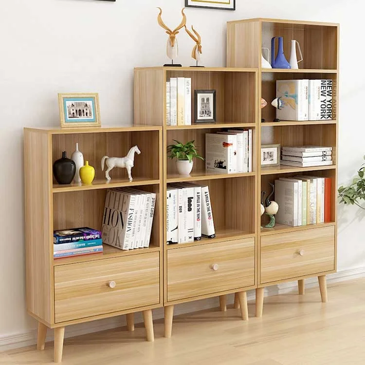 Simple design modern wood China factory price wooden bookcase wood kids bookshelf