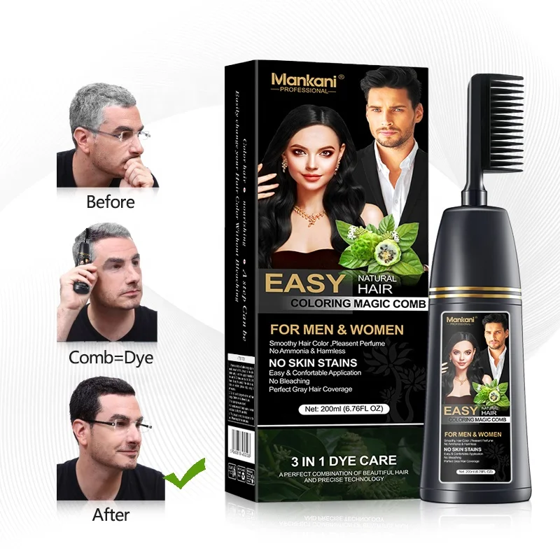 2021 Easy Salon Personal New Color Hair Magic Permanent Organic Black Hair  Dye Shampoo With Comb - Buy Easy Organic Permenent Grey Hair Dye  Comb,Natural Noni Ginger Argan Oil Hair Dye Comb