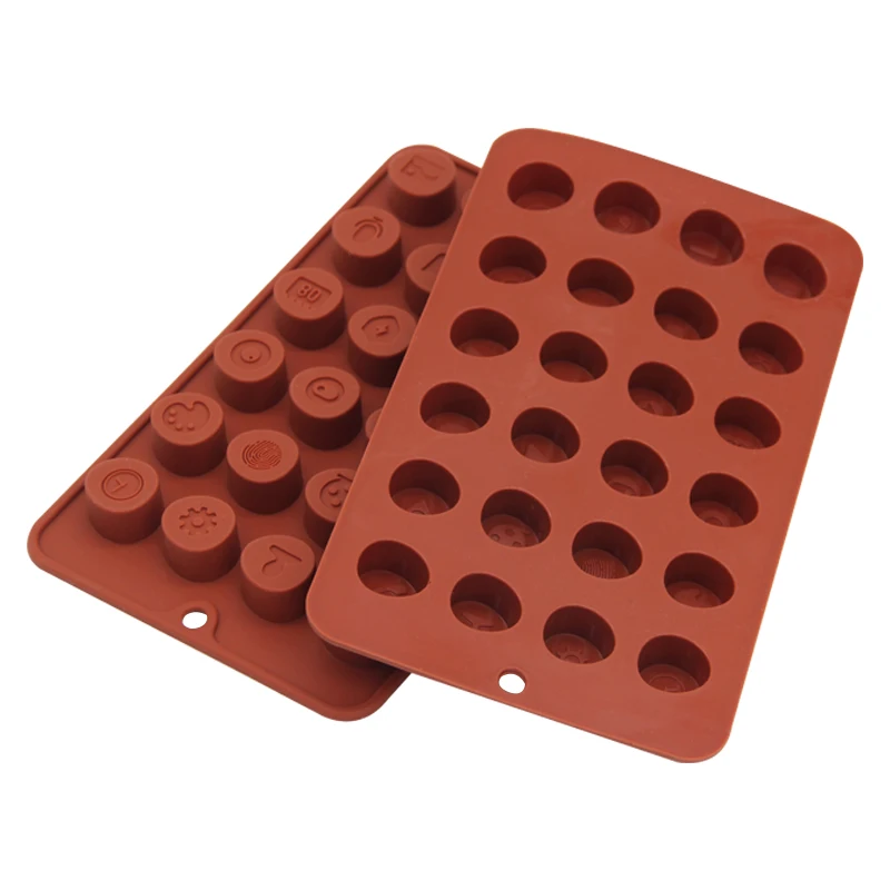 WF New Design Silicone Resin Molds 24 Cavity Food Silicone Candy Molds Cake Decorating Tools 3D  Chocolate Mold
