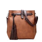 Wholesales Handbags Wholesales Women's Leisure PU Leather Travel Single Shoulder Tassel Vintage Handbag