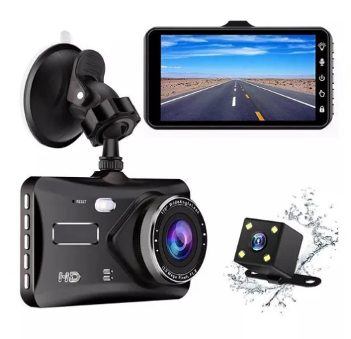 Dual 1080P HD Recording 4-Inch Touch Screen Car Tachograph Front and Rear Photography Monitor for Home Use Reversing Image