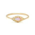 Jewelry Opal Opal Ring Gemnel 925 Sterling Silver Jewelry Gold Eye Opal Retro Wholesale Evil Eye Ring Woman