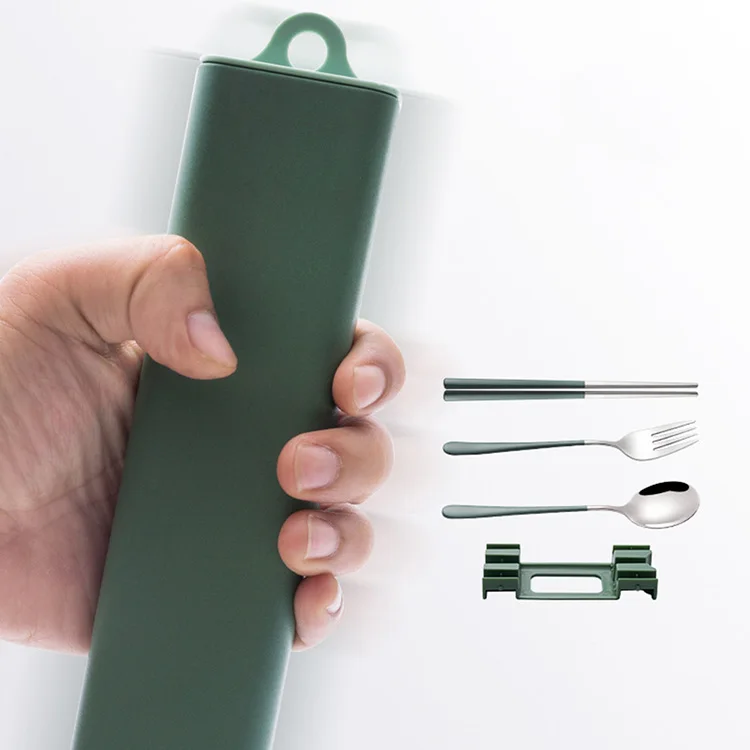 Online Top Seller Kitchen 18/10 Stainless Steel 3PCS Dinnerware Sets Nordic Chopsticks Spoon Fork Flatware Cutlery Set