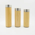 Bottle Hot Selling 350ml 12OZ Bamboo Vacuum Flask Insulated Thermal Double Walled Stainless Steel Water Bottle
