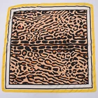 Yellow In Stock 70*70cm Fashion Leopard Silk Scarf Custom Printing Yellow Leopard Print Silk Scarf