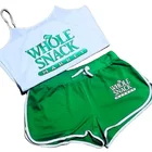 Top Women 2 Piece Set Clothing Summer Shorts And Tank Top Sexy Sports Sets With Logo